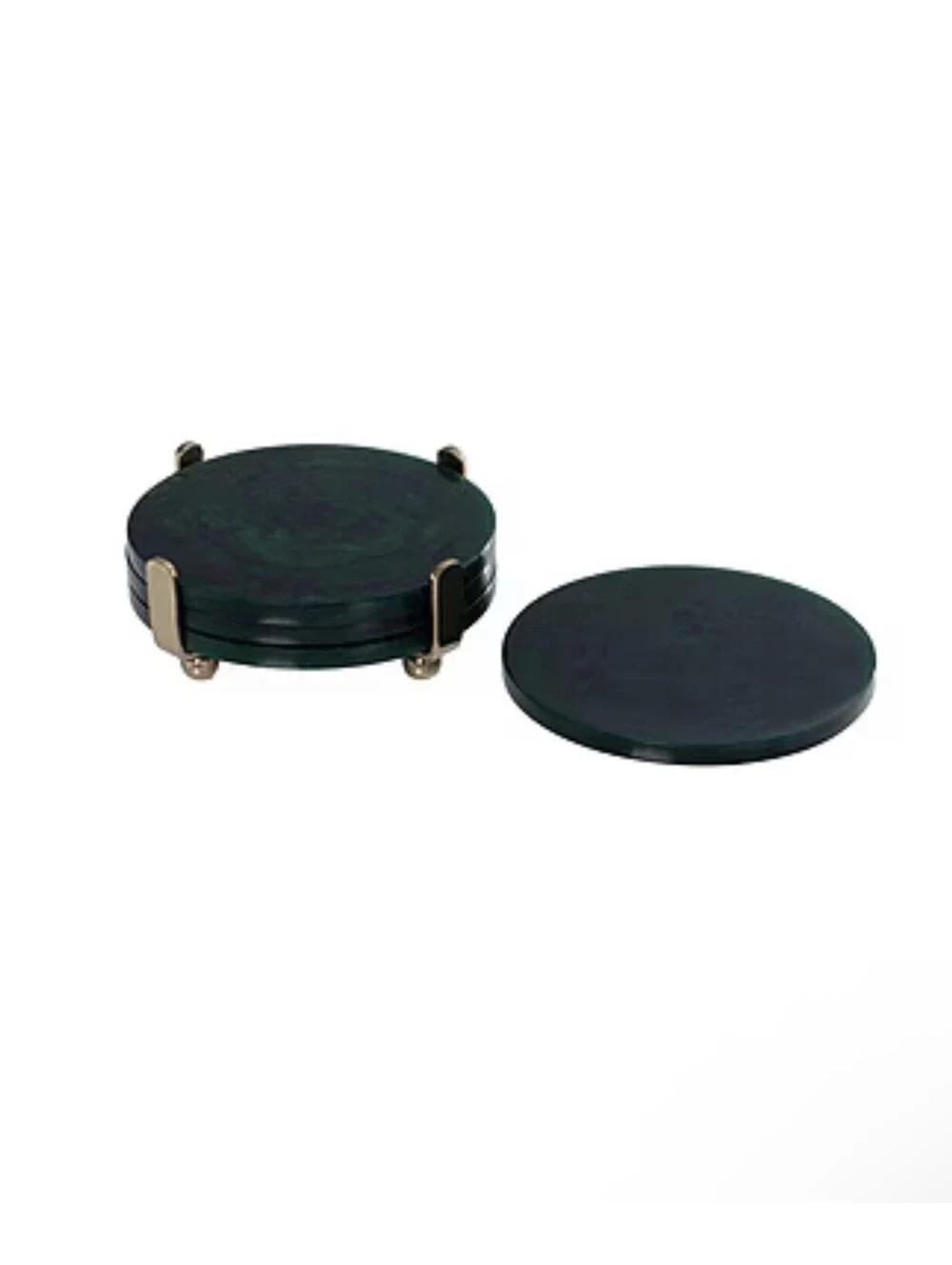 Zodax Green gold Marbled Coaster Set with Holder, 4 Piece REVOLVE MSRP $80